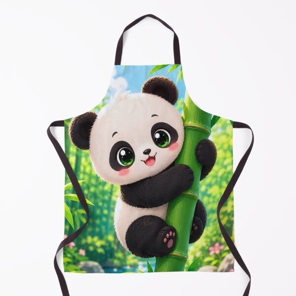 Item preview, kawaii cute panda bear climbing bamboo designed and sold by BackgroundND.