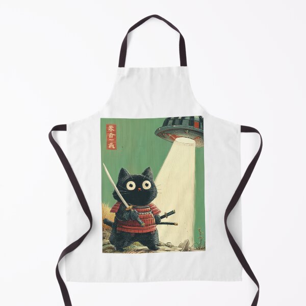 Item preview, Samurai Cat with Alien UFO Vintage Japanese designed and sold by Hedoraxe.