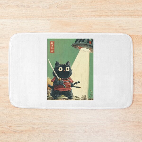 Item preview, Samurai Cat with Alien UFO Vintage Japanese designed and sold by Hedoraxe.