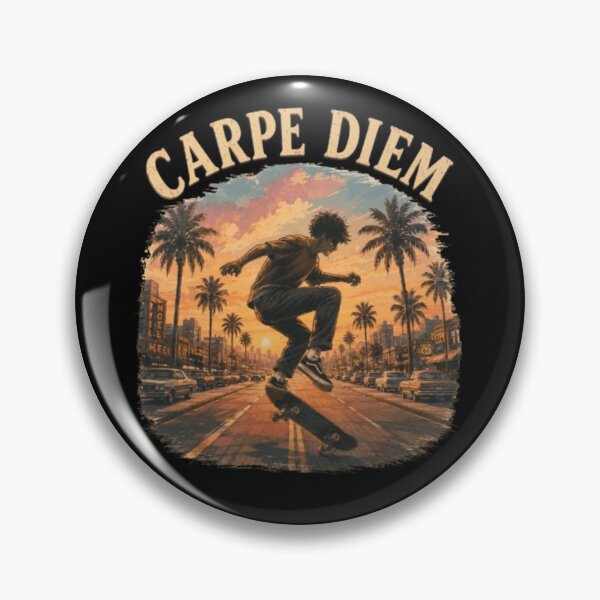 Item preview, Carpe Diem Skateboard Sunset Retro Shirt designed and sold by MS-DesignArt.