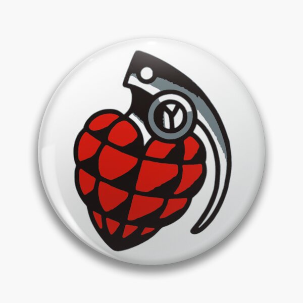Item preview, Punk Grenade Heart Sticker | Red & Black Alternative Graphic designed and sold by destelloacido.