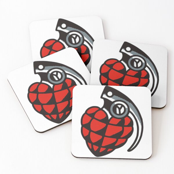 Item preview, Punk Grenade Heart Sticker | Red & Black Alternative Graphic designed and sold by destelloacido.