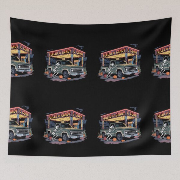 Item preview, Fueled By Candy Corn Skeleton Halloween Truck Design designed and sold by Raw Tigers.