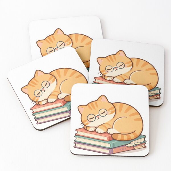 Item preview, Cozy Bookworm Cat Sticker designed and sold by Bhairavi92.