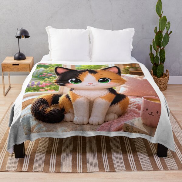 Item preview, Cute Calico Cat Cartoon designed and sold by BackgroundND.