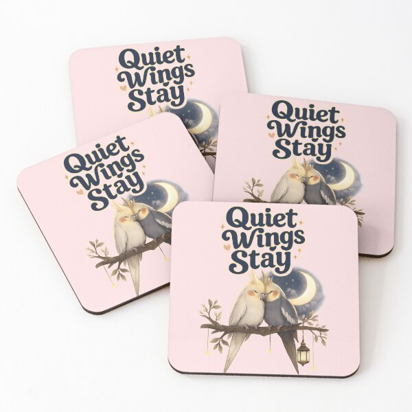 Item preview, Quiet Wings Stay, Romantic Cockatiel Moonlight Aesthetic Design designed and sold by JagrDesigns.