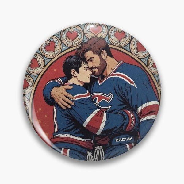 Item preview, Passionate Teammates Embrace – Hockey Love designed and sold by ZhivanCrimson.