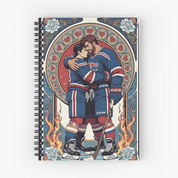 Item preview, Passionate Teammates Embrace – Hockey Love designed and sold by ZhivanCrimson.