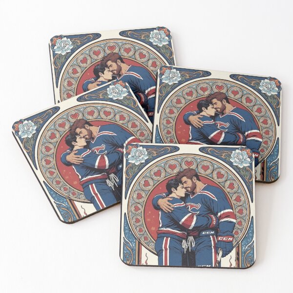 Item preview, Passionate Teammates Embrace – Hockey Love designed and sold by ZhivanCrimson.