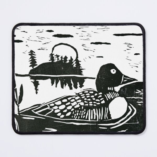 Item preview, Common Loon Linocut Print designed and sold by rhodeyart.