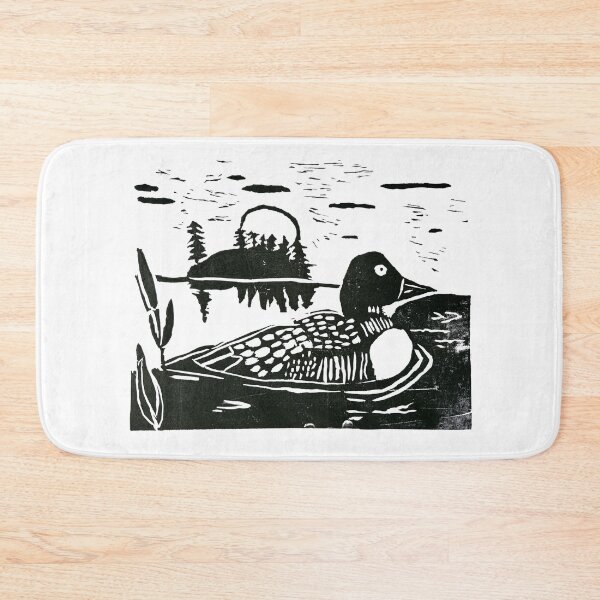 Item preview, Common Loon Linocut Print designed and sold by rhodeyart.