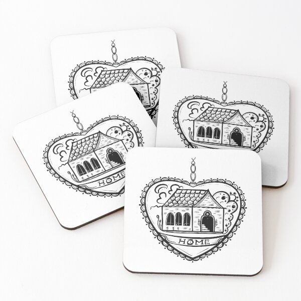 Item preview, Home Tattoo Heart "Chocolate House" - Minimalist Illustration designed and sold by LamichArt.