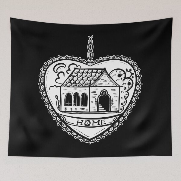 Item preview, Home Tattoo Heart "Chocolate House" - Minimalist Illustration designed and sold by LamichArt.