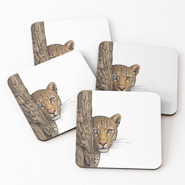 Item preview, Leopard Peeking from Behind a Tree designed and sold by orioleoutdoor.