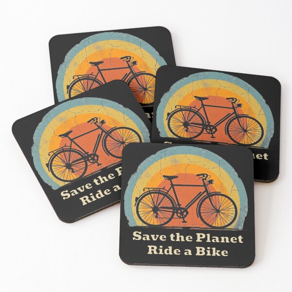 Item preview, Save The Planet Ride A Bike Retro Sunset Vintage Bicycle Eco Cycling Shirt designed and sold by MartBook.