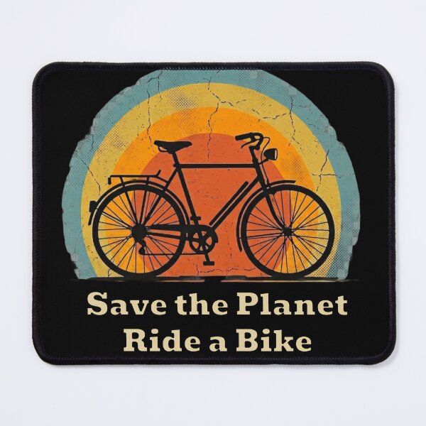 Item preview, Save The Planet Ride A Bike Retro Sunset Vintage Bicycle Eco Cycling Shirt designed and sold by MartBook.