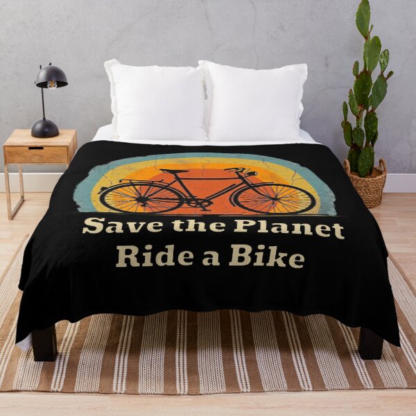 Item preview, Save The Planet Ride A Bike Retro Sunset Vintage Bicycle Eco Cycling Shirt designed and sold by MartBook.
