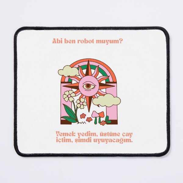 Item preview, Abi Ben Robot Muyum? - Funny Turkish Quote Retro Sun Art designed and sold by Irem-Gallery.