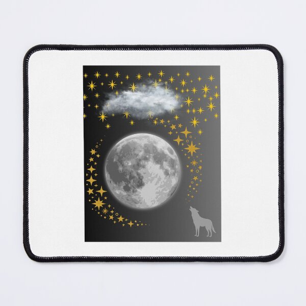 Item preview, Moonlit Wolf & Golden Stars Aesthetic | Celestial Night Sky Design designed and sold by Sparklers-123.