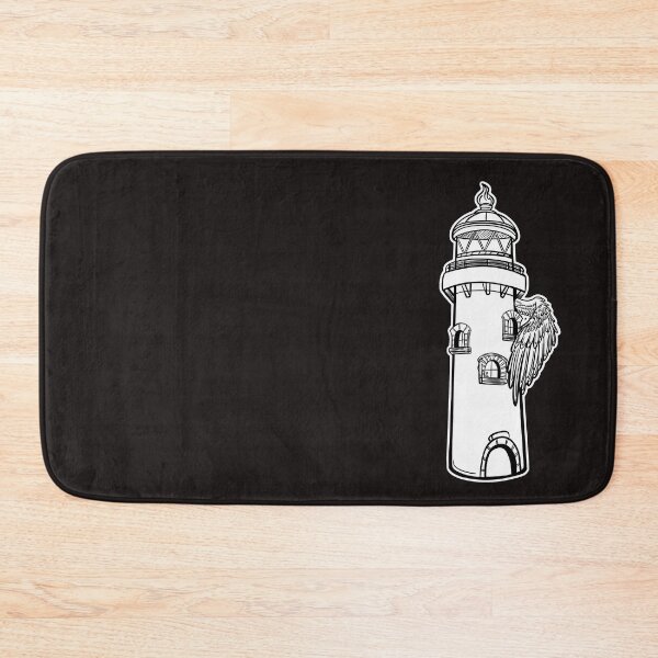 Item preview, Vintage Lighthouse Wing Tattoo "Winged Guide" - Minimalist Illustration designed and sold by LamichArt.