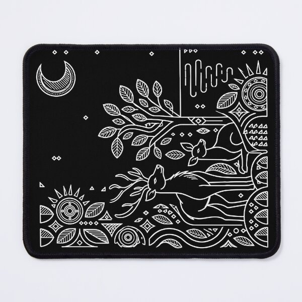 Item preview, Geometric Mystic Deer - Dark Night Forest Line Art designed and sold by TreeBelL.