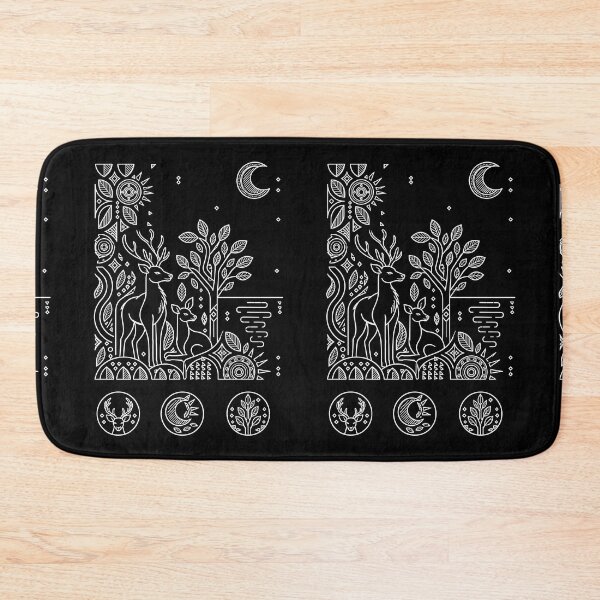 Item preview, Geometric Mystic Deer - Dark Night Forest Line Art designed and sold by TreeBelL.