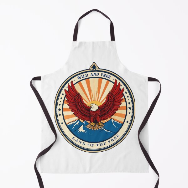 Item preview, Wild and free land of the free eagle badge patriotic American print designed and sold by icemanphotos.