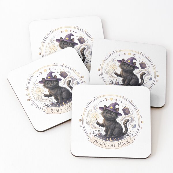 Item preview, Cute Black Cat Magic - Mystical Witchy Kitten designed and sold by Spiritualwall.