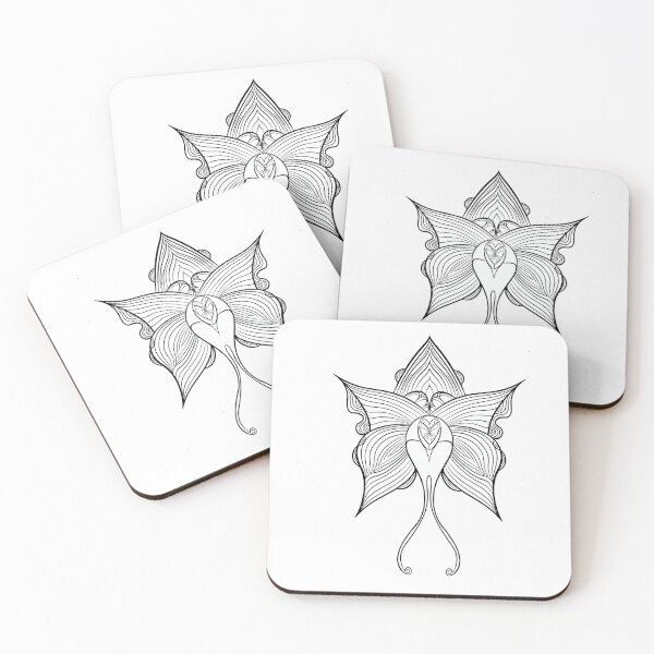 Item preview, Gothic Vampire Flower Tattoo "Night Nature" - Minimalist Illustration designed and sold by LamichArt.
