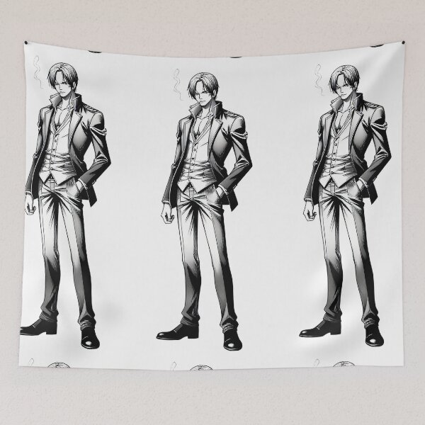 Item preview, Anime - Stylish Line Art Man in Suit Smoking designed and sold by AnimeShin.