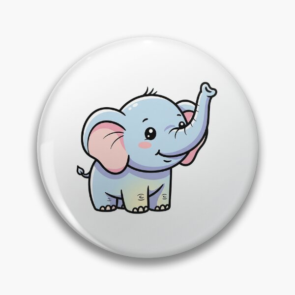 Item preview, Smiling Baby Elephant Kawaii Pastel Illustration designed and sold by Osmose-Studio ⭐⭐⭐⭐⭐.