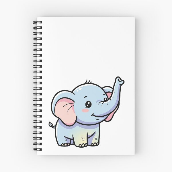 Item preview, Smiling Baby Elephant Kawaii Pastel Illustration designed and sold by Osmose-Studio.