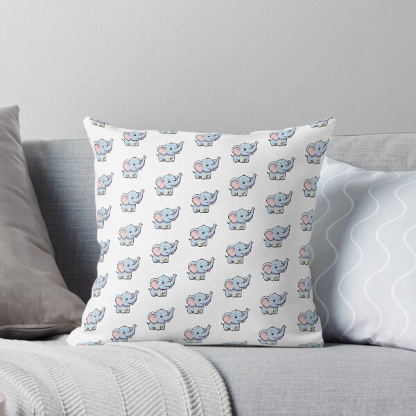 Item preview, Smiling Baby Elephant Kawaii Pastel Illustration designed and sold by Osmose-Studio.