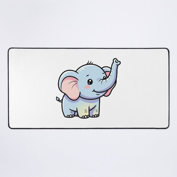 Item preview, Smiling Baby Elephant Kawaii Pastel Illustration designed and sold by Osmose-Studio.