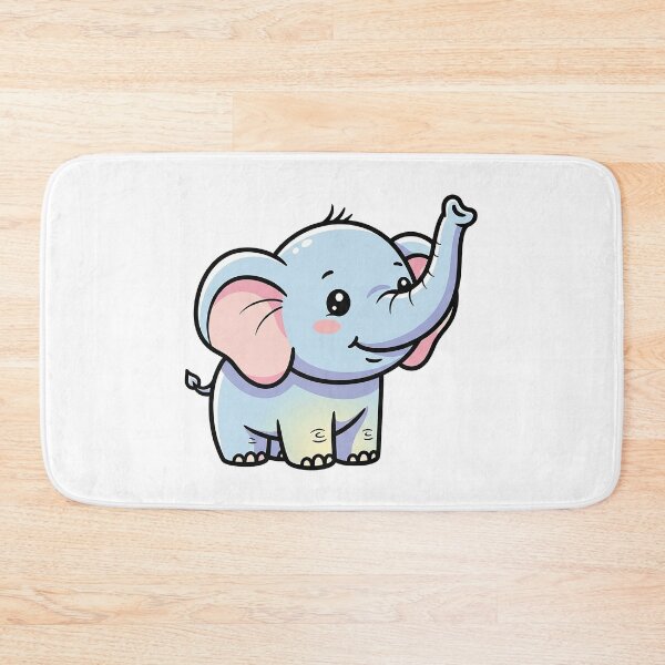 Item preview, Smiling Baby Elephant Kawaii Pastel Illustration designed and sold by Osmose-Studio ⭐⭐⭐⭐⭐.