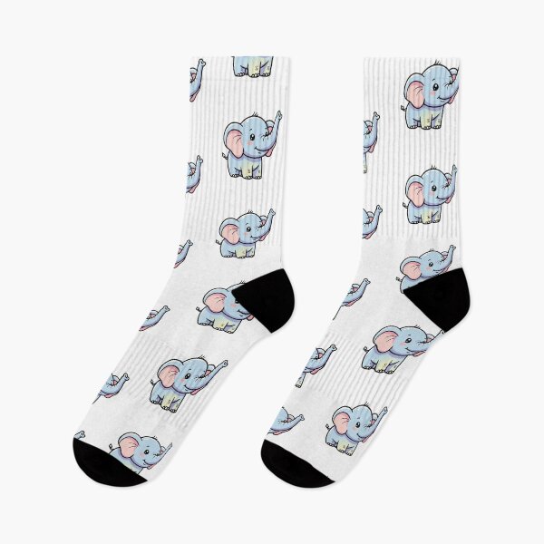 Item preview, Smiling Baby Elephant Kawaii Pastel Illustration designed and sold by Osmose-Studio.