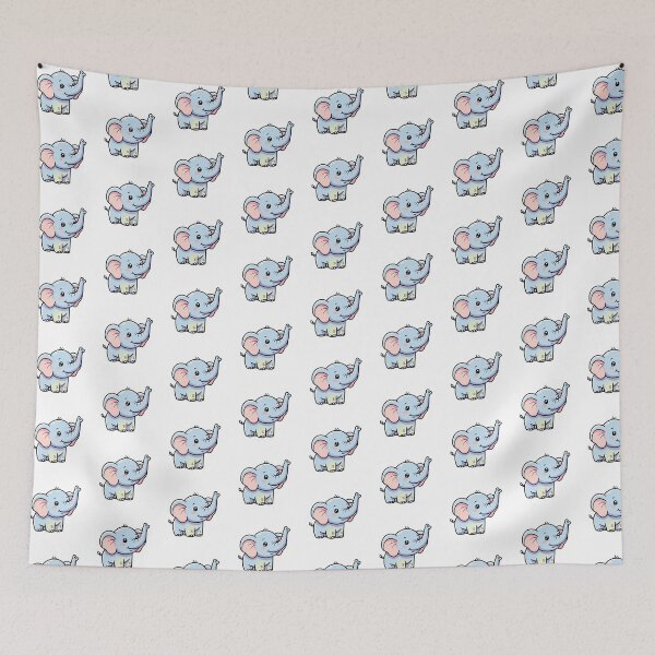 Item preview, Smiling Baby Elephant Kawaii Pastel Illustration designed and sold by Osmose-Studio ⭐⭐⭐⭐⭐.
