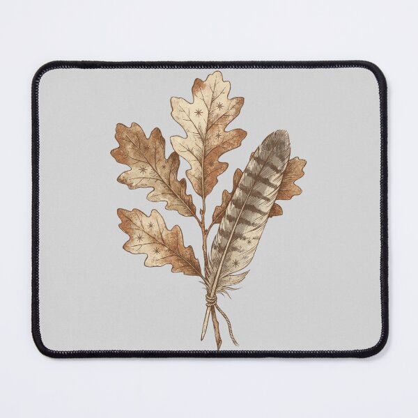 Item preview, Boho Oak Leaves and Feather Bundle — Rustic Botanical Illustration designed and sold by Ortsas.