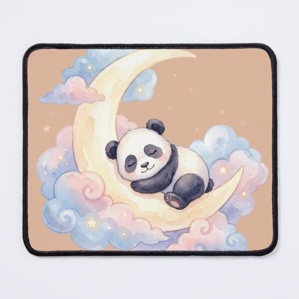 Item preview, Cute Sleeping Panda Crescent Moon Watercolor designed and sold by ArtdesignsA.
