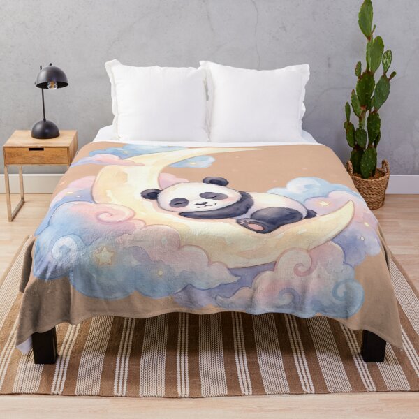 Item preview, Cute Sleeping Panda Crescent Moon Watercolor designed and sold by ArtdesignsA.