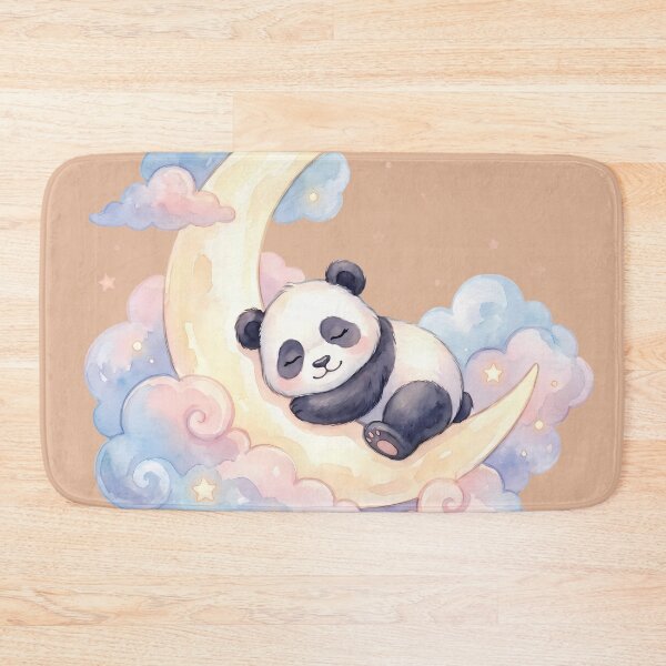 Item preview, Cute Sleeping Panda Crescent Moon Watercolor designed and sold by ArtdesignsA.