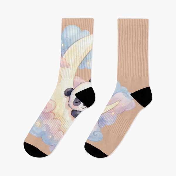 Item preview, Cute Sleeping Panda Crescent Moon Watercolor designed and sold by ArtdesignsA.