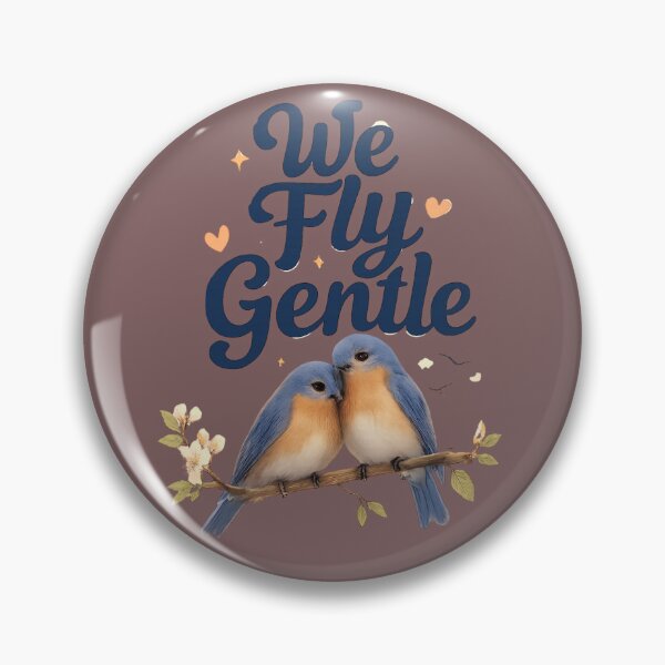Item preview, We Fly Gentle, Romantic Bluebird Cloud Aesthetic Design designed and sold by JagrDesigns.