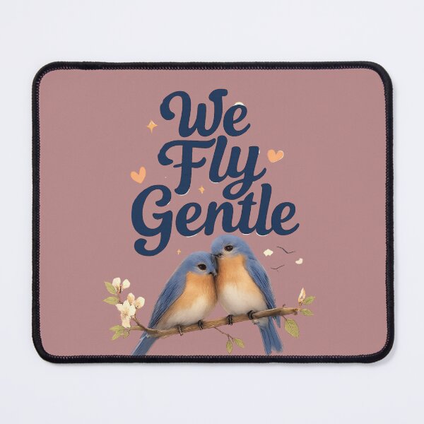 Item preview, We Fly Gentle, Romantic Bluebird Cloud Aesthetic Design designed and sold by JagrDesigns.