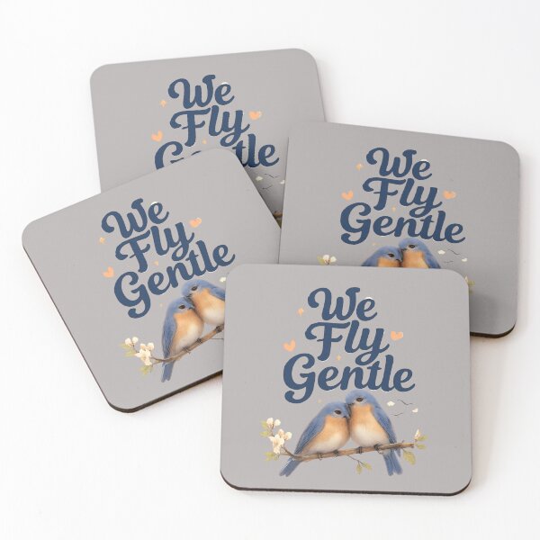 Item preview, We Fly Gentle, Romantic Bluebird Cloud Aesthetic Design designed and sold by JagrDesigns.