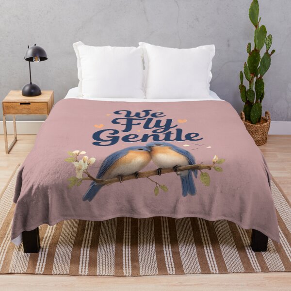 Item preview, We Fly Gentle, Romantic Bluebird Cloud Aesthetic Design designed and sold by JagrDesigns.