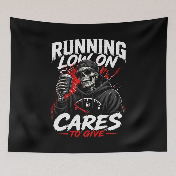Item preview, Running Low on Cares – Skeleton Humor Design designed and sold by ABLAT_CREATIONS.