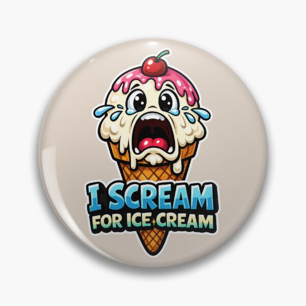Item preview, Funny I Scream For Ice Cream Pun Design – Screaming Ice Cream Cone Cartoon designed and sold by WordPlayStudio.