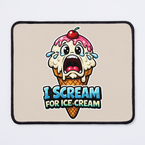Item preview, Funny I Scream For Ice Cream Pun Design – Screaming Ice Cream Cone Cartoon designed and sold by WordPlayStudio.