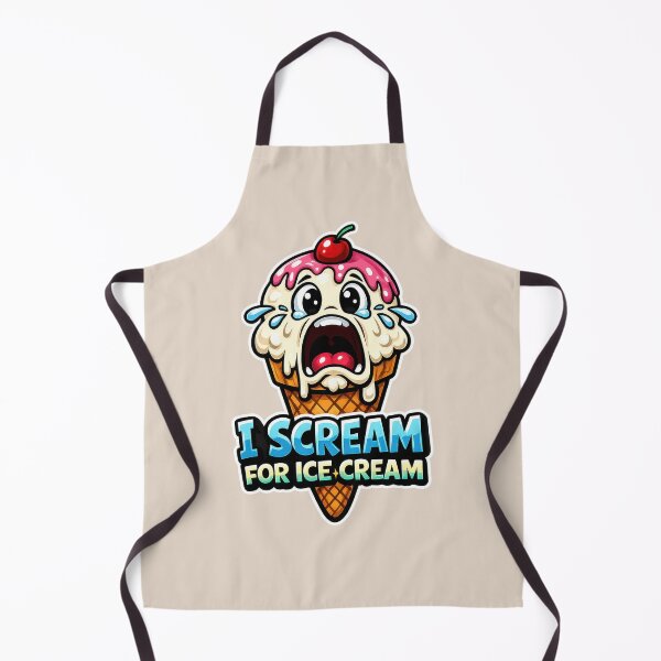 Item preview, Funny I Scream For Ice Cream Pun Design – Screaming Ice Cream Cone Cartoon designed and sold by WordPlayStudio.